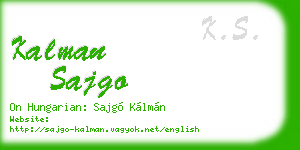 kalman sajgo business card